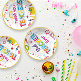 50 Pcs Thank You Teachers Party Paper Plates - Grencian